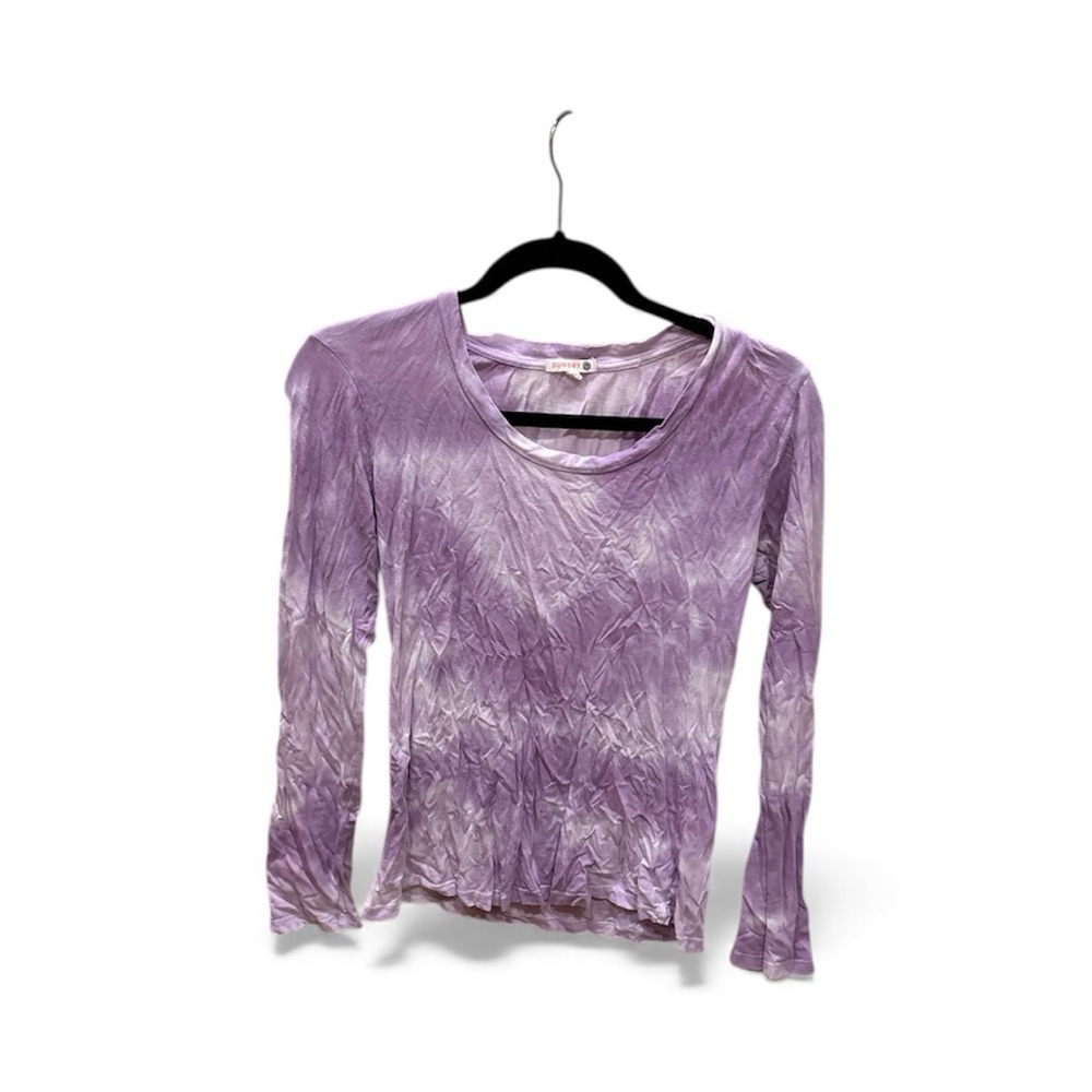 Sundry Lavender Tie-Dye Long Sleeve Top